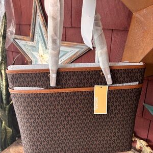 Michael Kors Winston Large Tote MK Signature Logo Laptop Bag NWT Travel Work Bag
